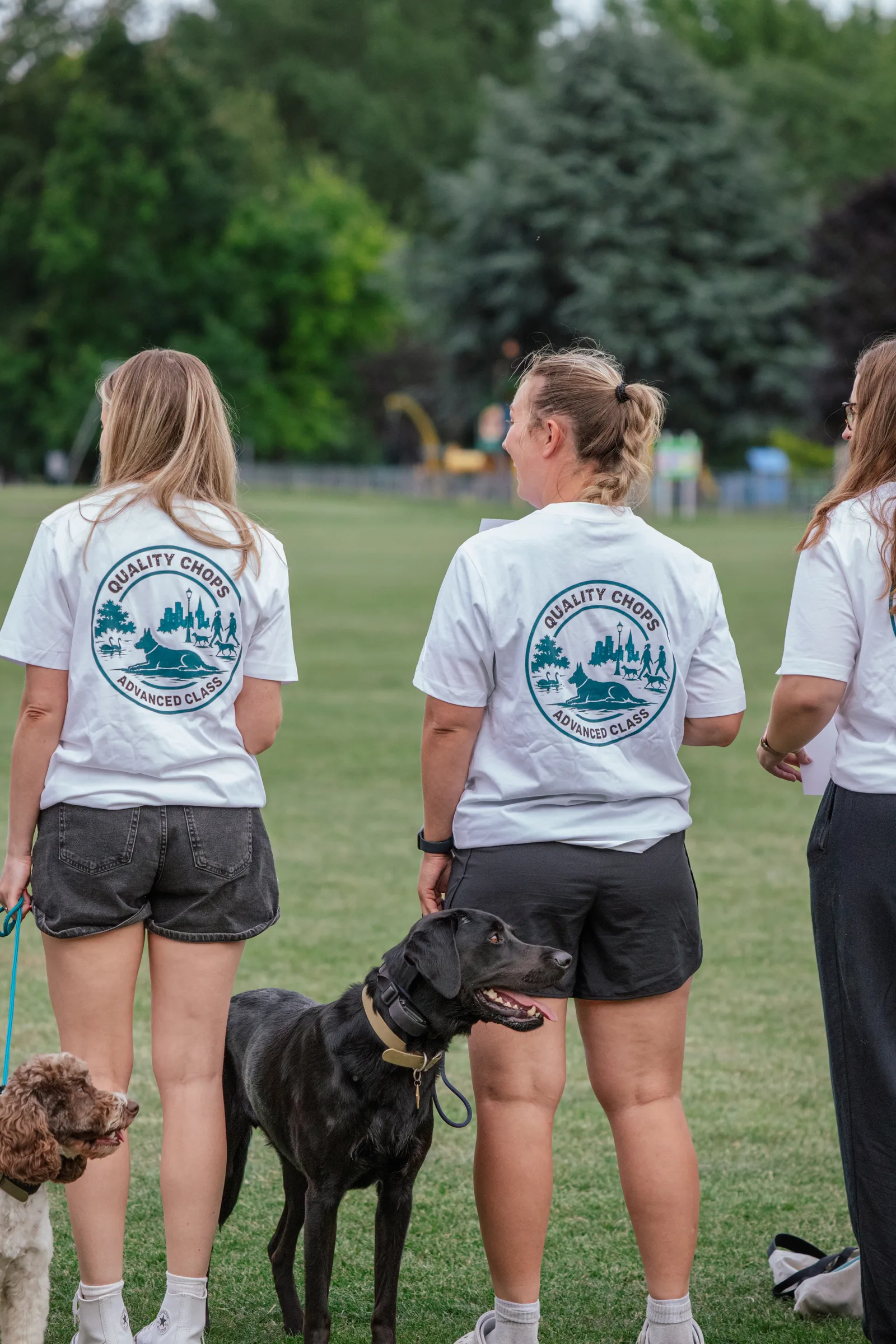 Advanced Class graduates with their dogs